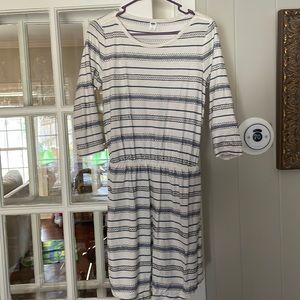 Embroidered elastic waist dress